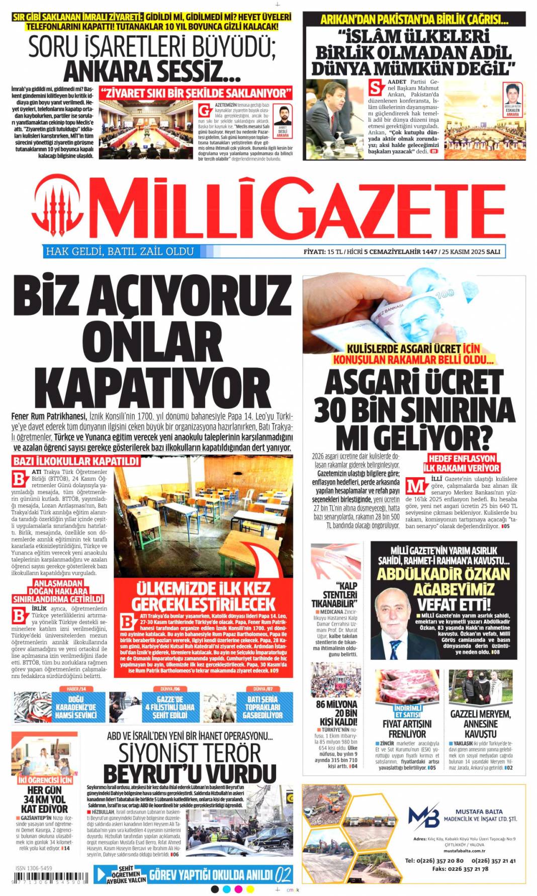 CHP koynundaki yılanı fark etti: 25 Kasım 2025 Salı, güncel gazete manşetleri... 19